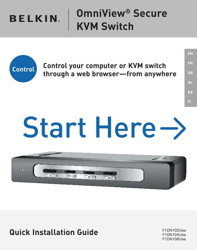 Notice BELKIN SWITCH KVM SÉCURISÉ OMNIVIEW F1DN102UEA Trouver une